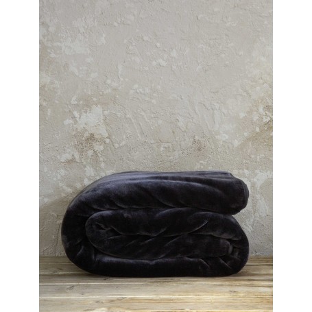 Κουβέρτα Βελουτέ Υπέρδιπλη (220*240) NIMA Coperta Black