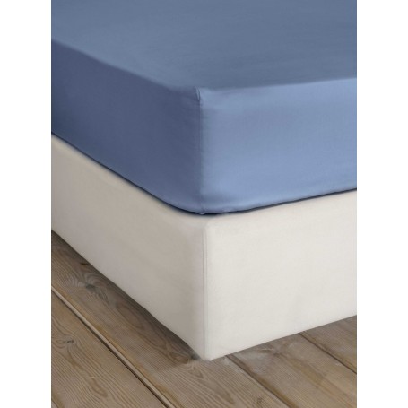 Σεντόνι King Size Με Λάστιχο NIMA Superior Satin Shadow Blue