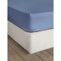 Σεντόνι King Size Με Λάστιχο NIMA Superior Satin Shadow Blue