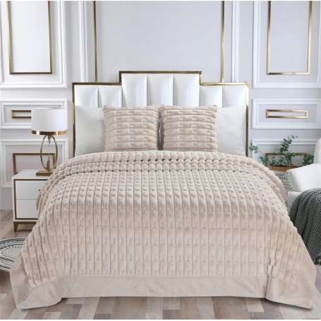 Κουβέρτα Υπέρδιπλη (220*240) LH Boggi Light Beige